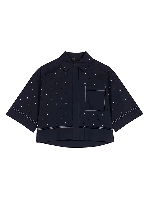 Maje - Cropped Shirt with Studs