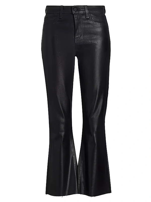 L'AGENCE - Kendra Coated Crop Flare Jeans
