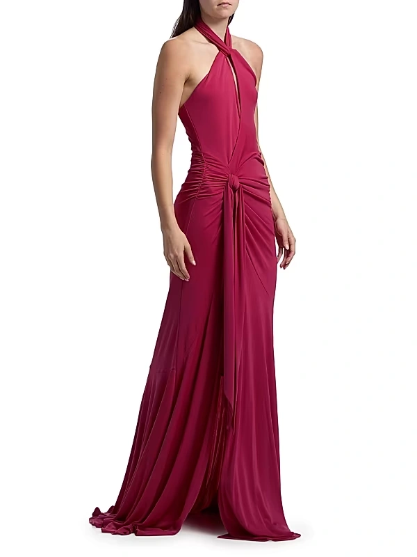 Cinq à Sept - Gulliame Halter Keyhole Gown