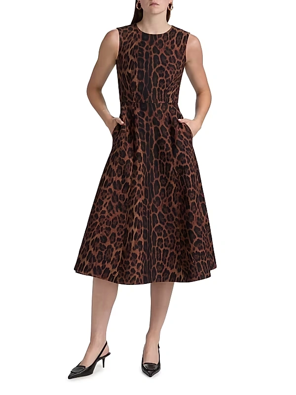 Adam Lippes - Eloise Printed Wool-Silk Midi-Dress