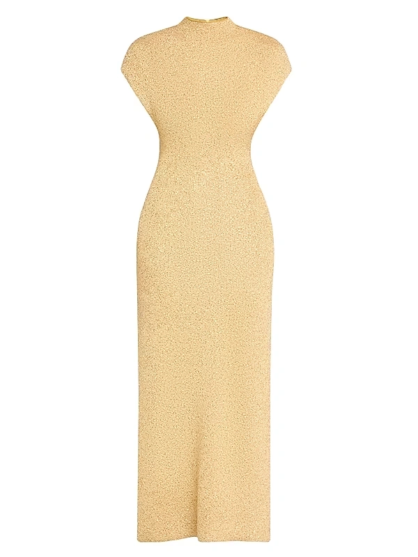 Lela Rose - Sequined Knit Mock Turtleneck Body-Con Dress