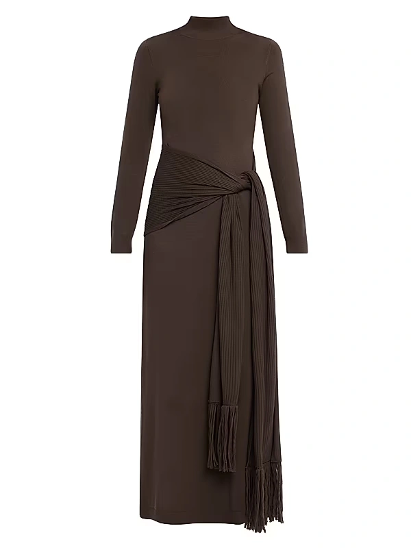 Lela Rose - Jersey Tie-Waist Midi-Dress