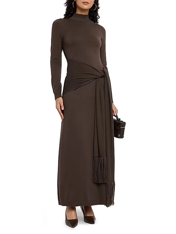 Lela Rose - Jersey Tie-Waist Midi-Dress